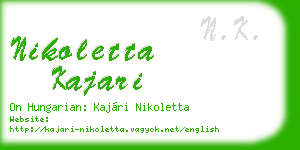 nikoletta kajari business card